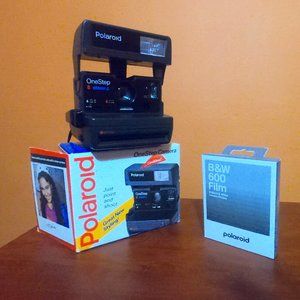 Polaroid One-Step Camera with Close-Up Lens and (1) Pack of Black & White Film